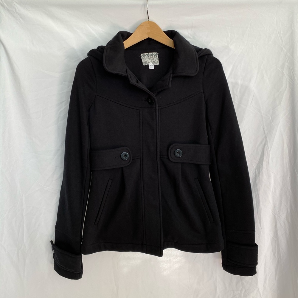 Others Follow Black Soft Casual Jacket with Hood